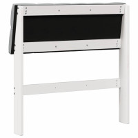 Produktbild för Klädd sänggavel Ljusgrå 80 cm Massiv furu