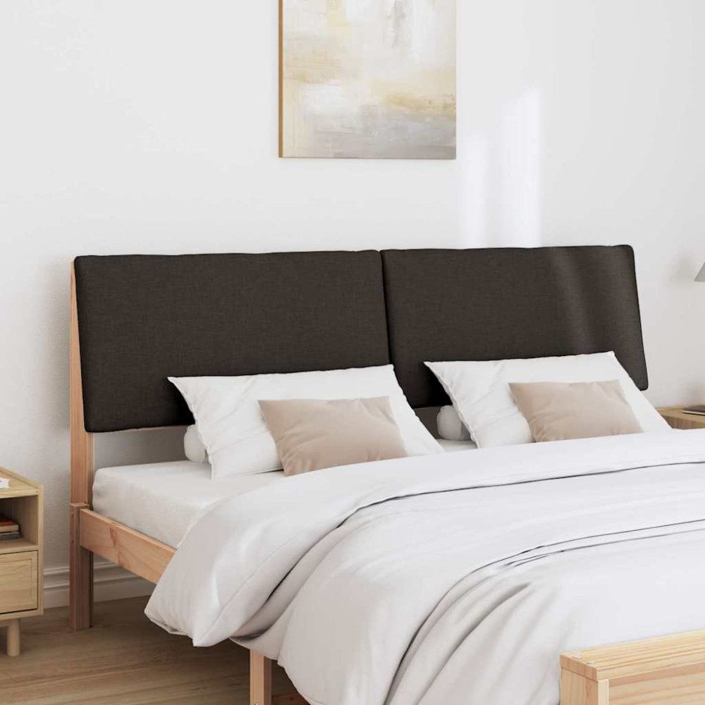 Produktbild för Klädd sänggavel Svart 200 cm Massiv furu
