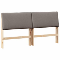 Produktbild för Klädd sänggavel Taupe 200 cm Massiv furu