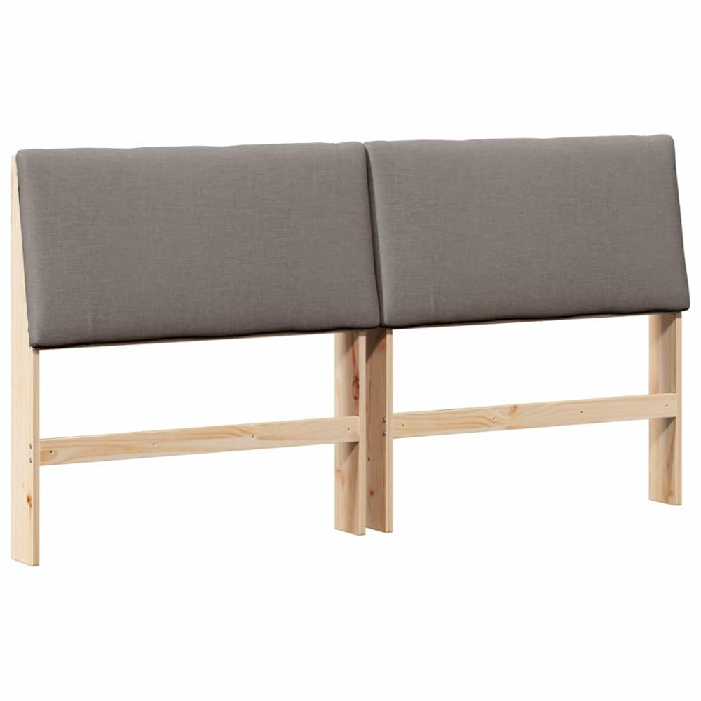 Produktbild för Klädd sänggavel Taupe 180 cm Massiv furu