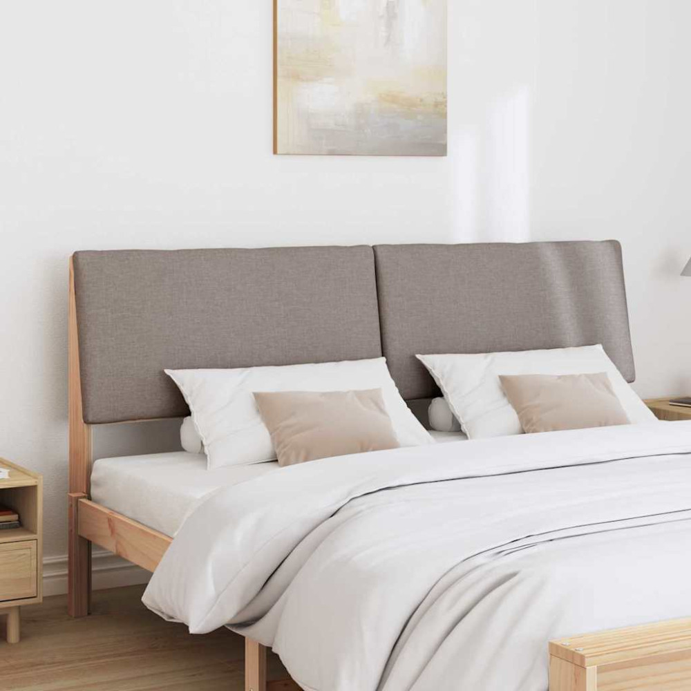 Produktbild för Klädd sänggavel Taupe 180 cm Massiv furu