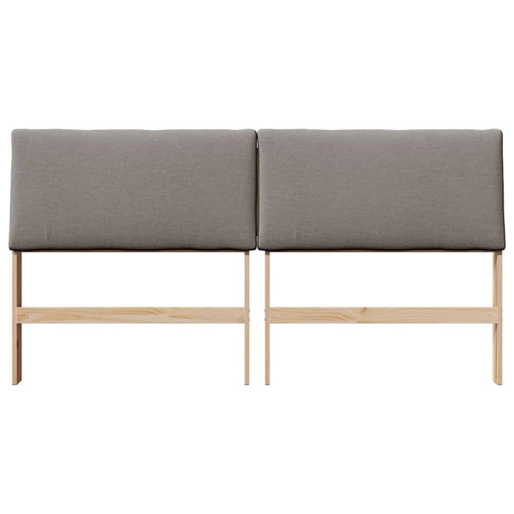 Produktbild för Klädd sänggavel Taupe 180 cm Massiv furu