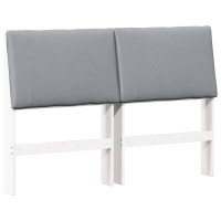 Produktbild för Klädd sänggavel Ljusgrå 160 cm Massiv furu