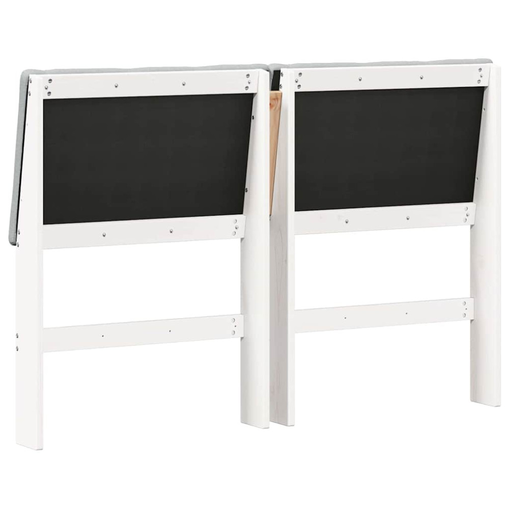 Produktbild för Klädd sänggavel Ljusgrå 160 cm Massiv furu