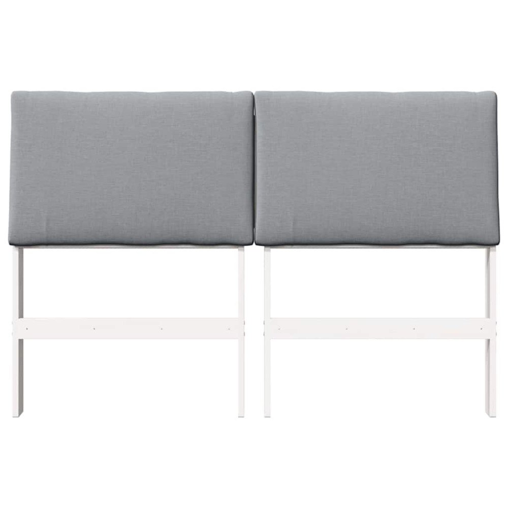 Produktbild för Klädd sänggavel Ljusgrå 150 cm Massiv furu