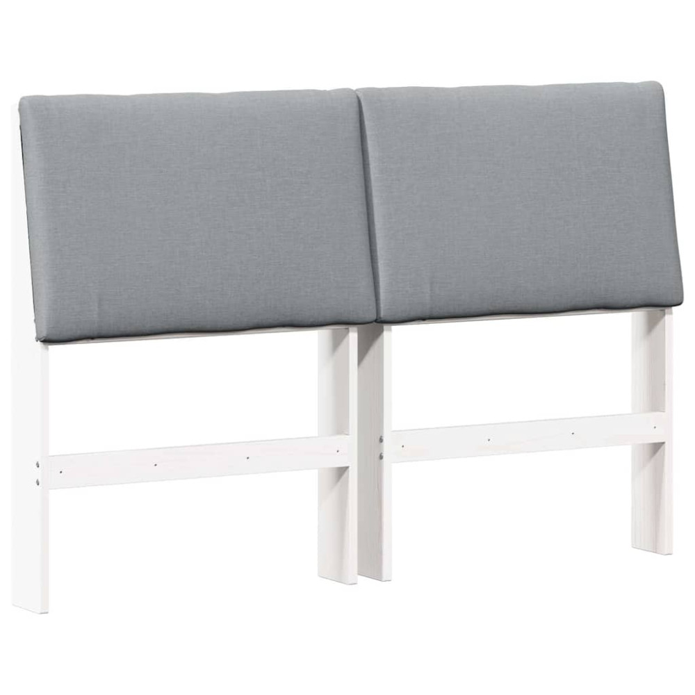 Produktbild för Klädd sänggavel Ljusgrå 140 cm Massiv furu