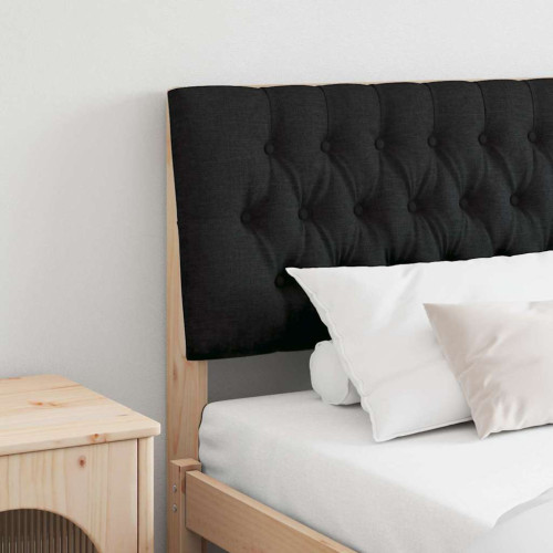 vidaXL Klädd sänggavel Svart 200 cm Massiv furu