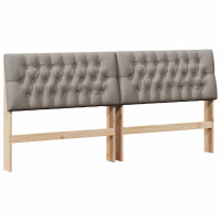 Produktbild för Klädd sänggavel Taupe 200 cm Massiv furu