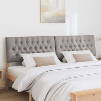 Produktbild för Klädd sänggavel Taupe 200 cm Massiv furu