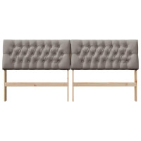 Produktbild för Klädd sänggavel Taupe 200 cm Massiv furu