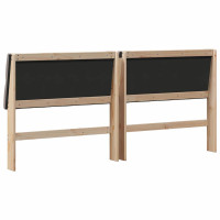 Produktbild för Klädd sänggavel Taupe 200 cm Massiv furu