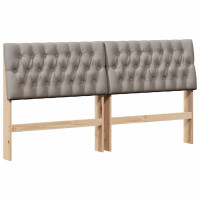 Produktbild för Klädd sänggavel Taupe 180 cm Massiv furu