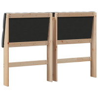 Produktbild för Klädd sänggavel Mörkgrå 150 cm Massiv furu