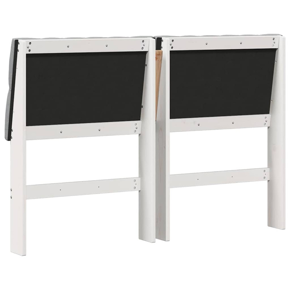 Produktbild för Klädd sänggavel Ljusgrå 150 cm Massiv furu