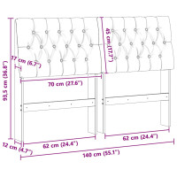 Produktbild för Klädd sänggavel Svart 140 cm Massiv furu