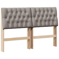 Produktbild för Klädd sänggavel Taupe 140 cm Massiv furu