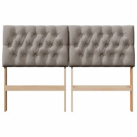 Produktbild för Klädd sänggavel Taupe 140 cm Massiv furu