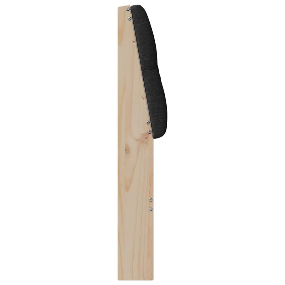Produktbild för Klädd sänggavel Svart 135 cm Massiv furu