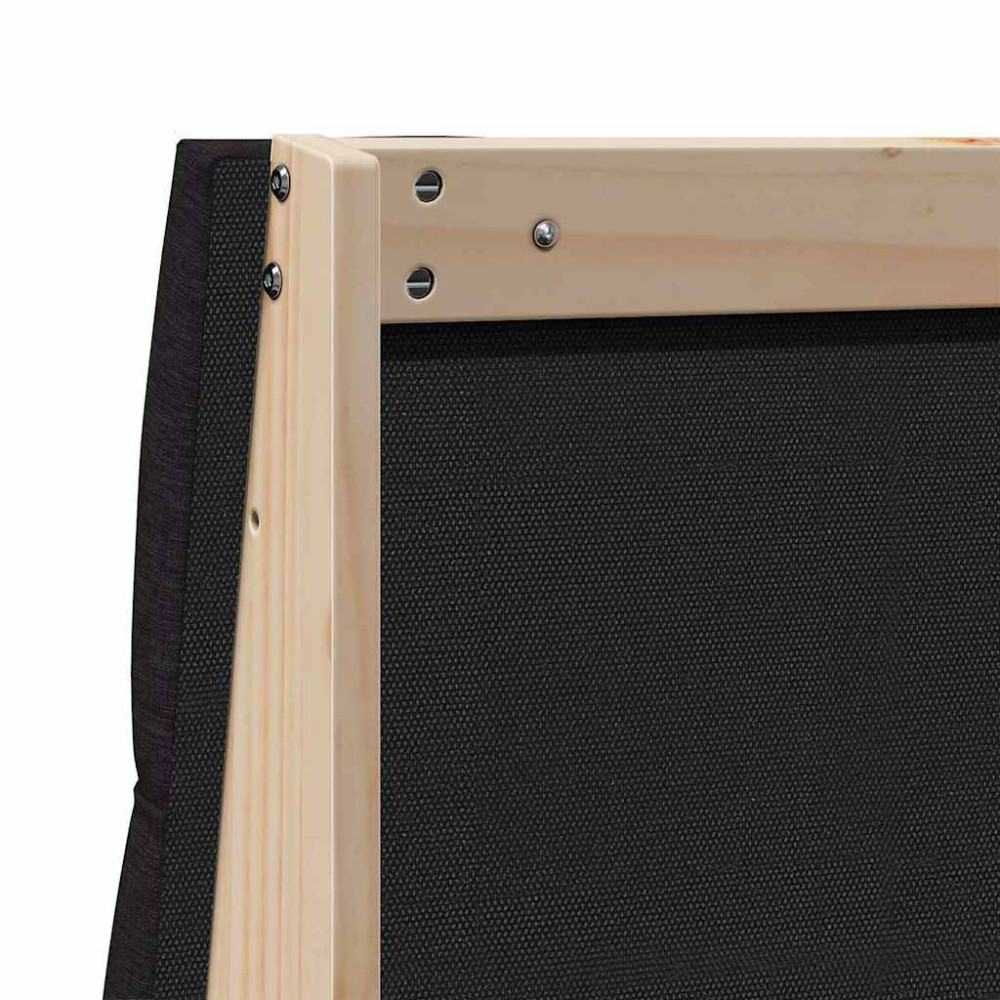 Produktbild för Klädd sänggavel Svart 135 cm Massiv furu