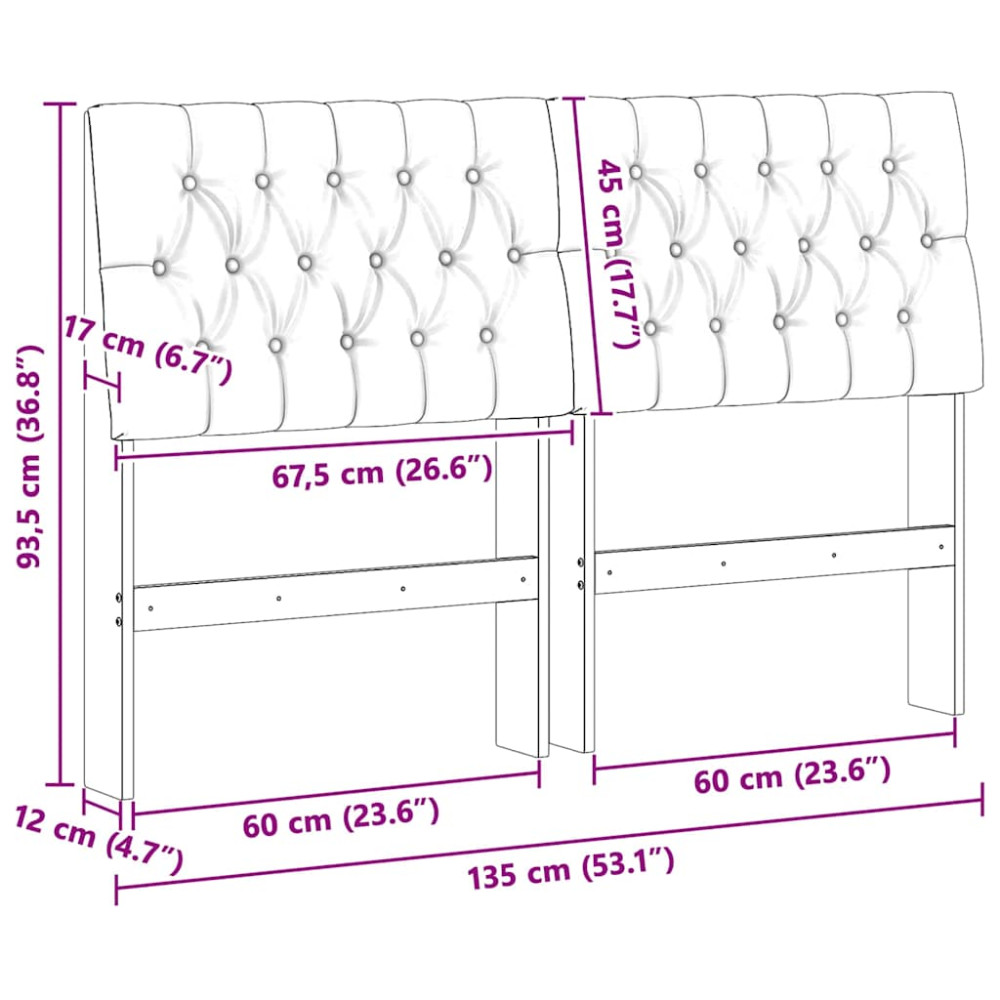 Produktbild för Klädd sänggavel Ljusgrå 135 cm Massiv furu