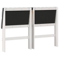 Produktbild för Klädd sänggavel Ljusgrå 135 cm Massiv furu