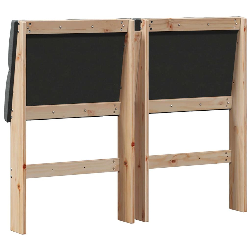 Produktbild för Klädd sänggavel Mörkgrå 120 cm Massiv furu