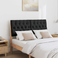 Produktbild för Klädd sänggavel Svart 120 cm Massiv furu