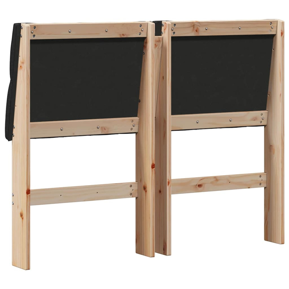 Produktbild för Klädd sänggavel Svart 120 cm Massiv furu