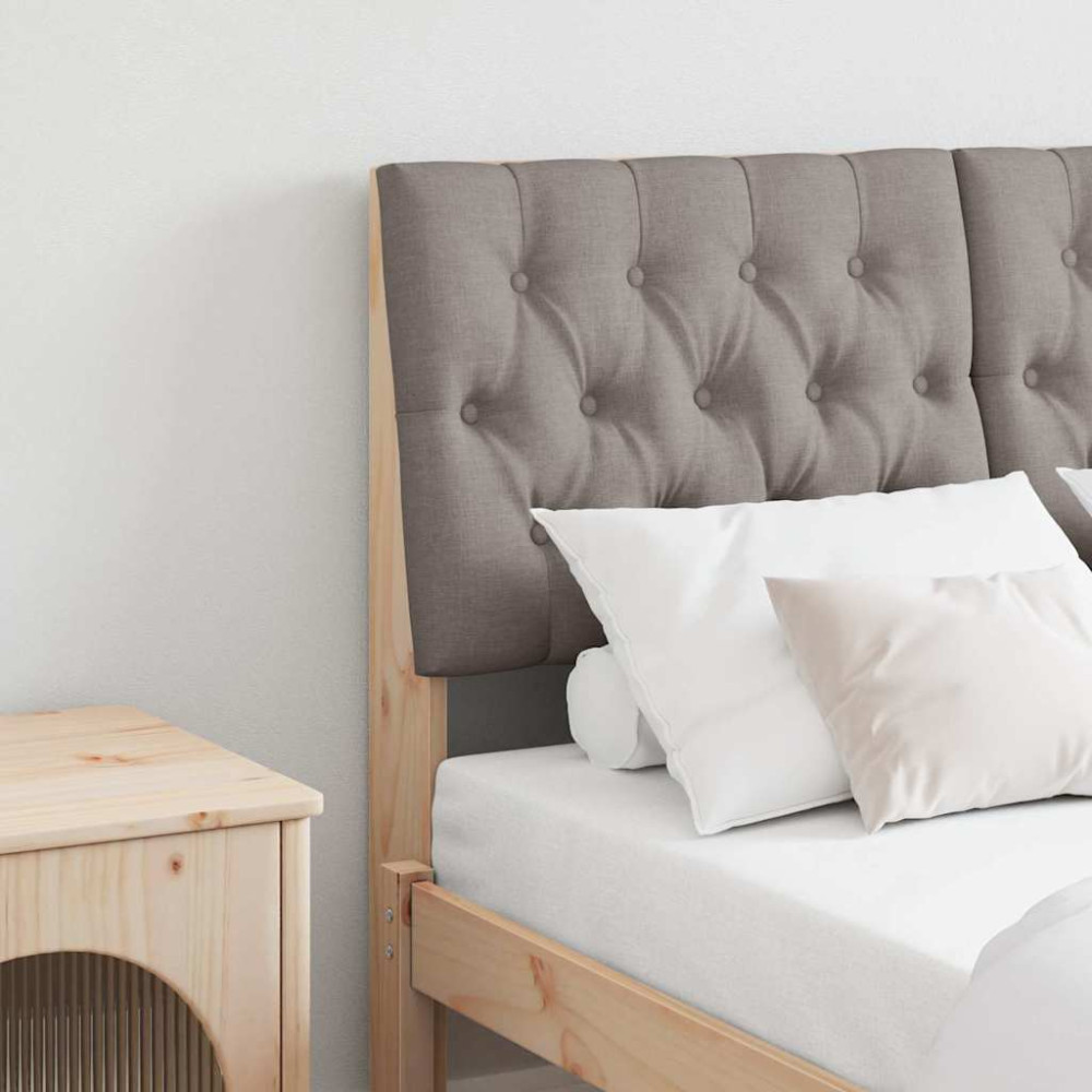 Produktbild för Klädd sänggavel Taupe 120 cm Massiv furu