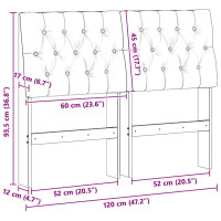 Produktbild för Klädd sänggavel Taupe 120 cm Massiv furu
