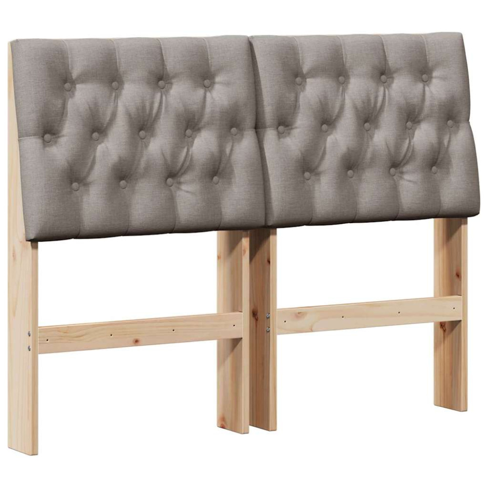 Produktbild för Klädd sänggavel Taupe 120 cm Massiv furu