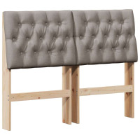 Produktbild för Klädd sänggavel Taupe 120 cm Massiv furu