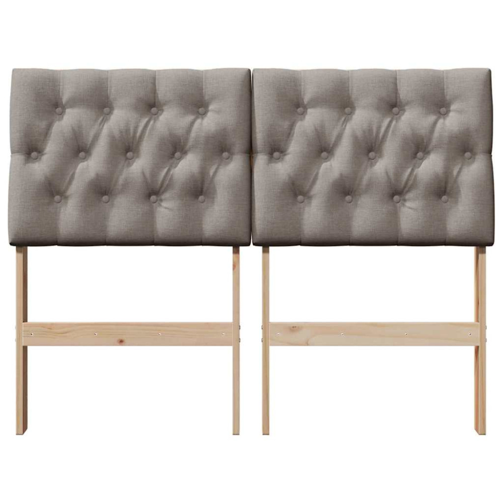 Produktbild för Klädd sänggavel Taupe 120 cm Massiv furu