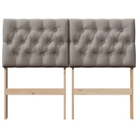 Produktbild för Klädd sänggavel Taupe 120 cm Massiv furu