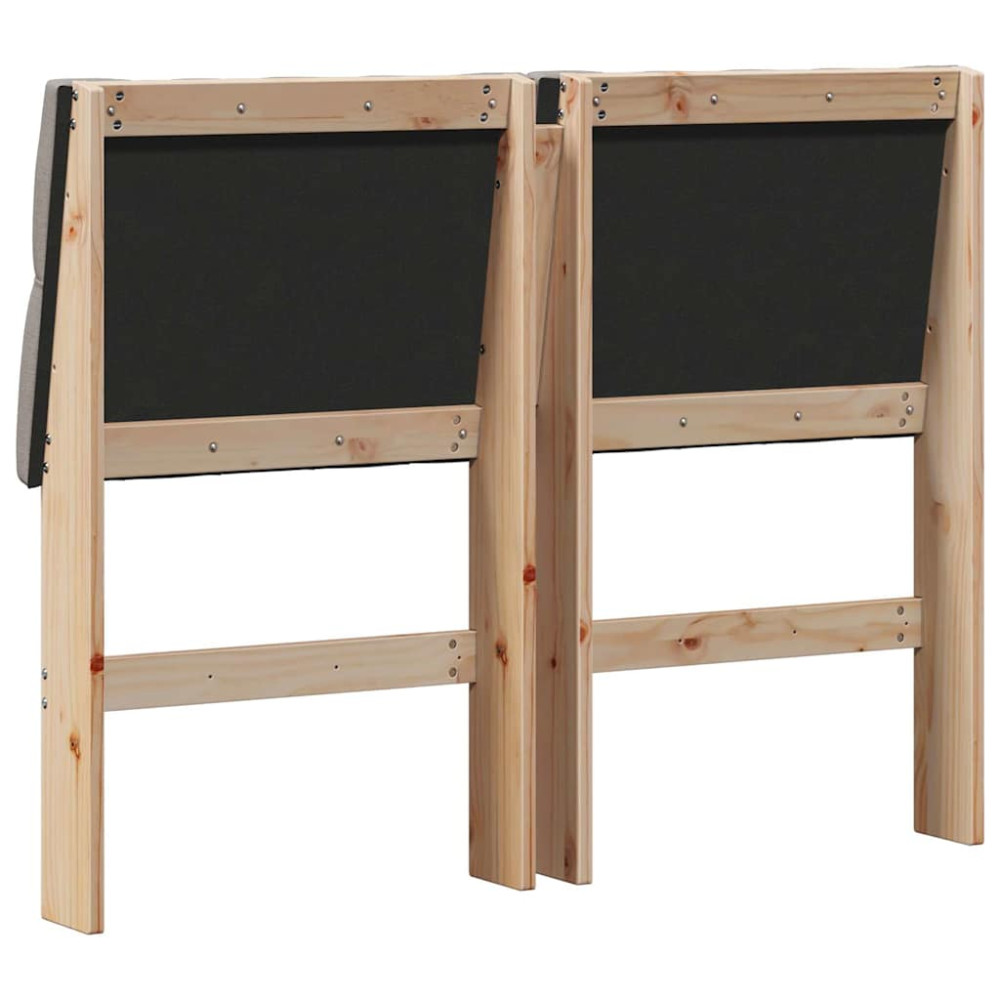 Produktbild för Klädd sänggavel Taupe 120 cm Massiv furu