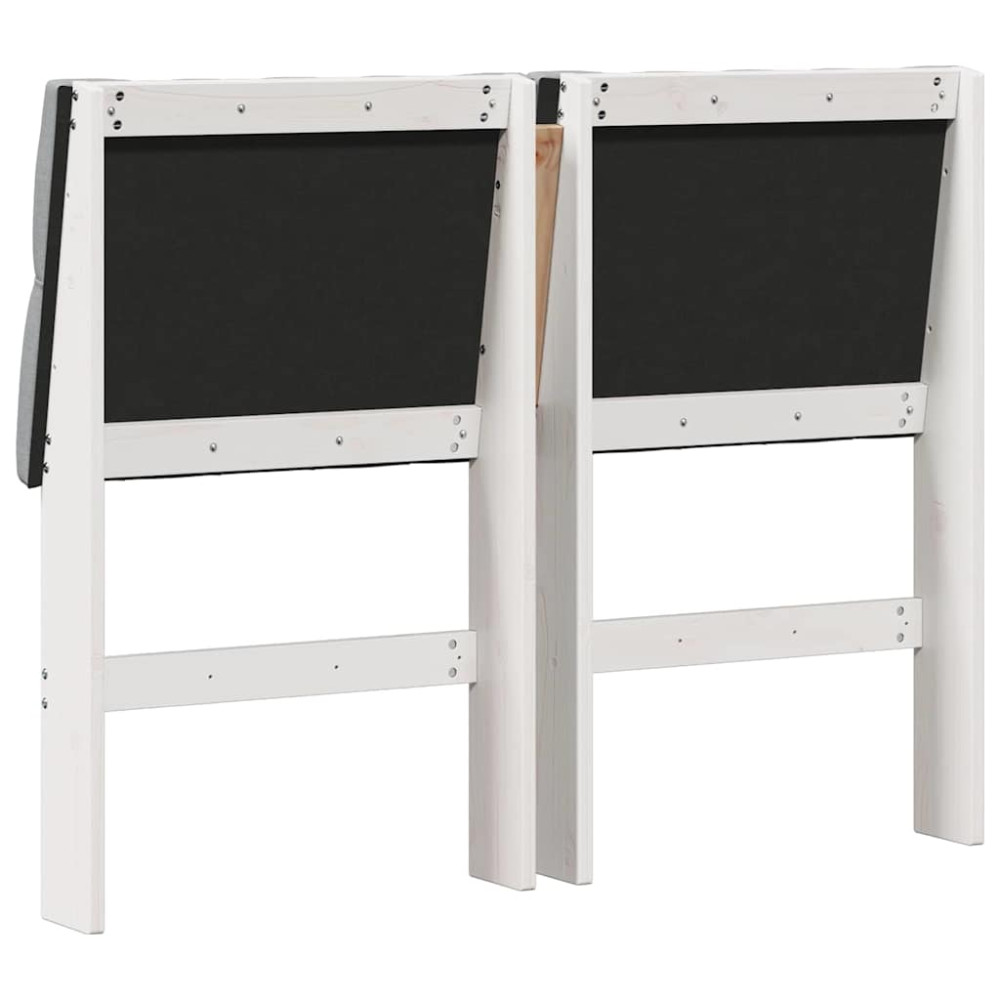 Produktbild för Klädd sänggavel Ljusgrå 120 cm Massiv furu