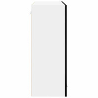 Produktbild för Hängande skåp med dörr Svart Ek 80 x 31 x 80 cm Konstruerat trä
