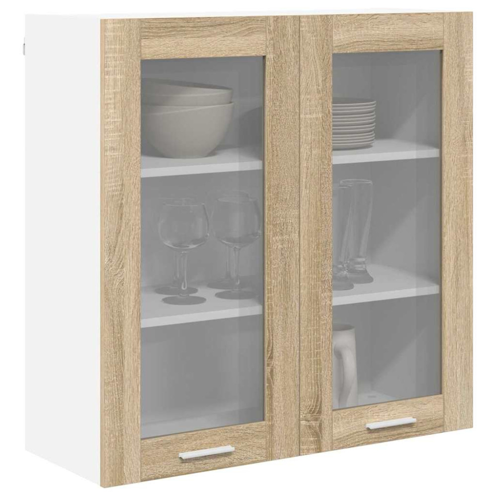 Produktbild för Hängande skåp Sonoma-ek 80 x 31 x 80 cm Konstruerat trä