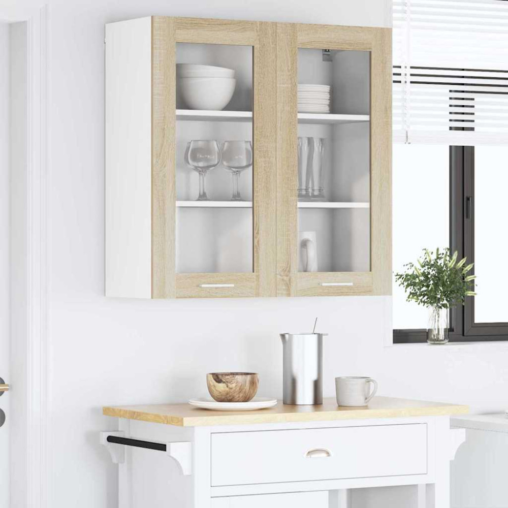 Produktbild för Hängande skåp Sonoma-ek 80 x 31 x 80 cm Konstruerat trä