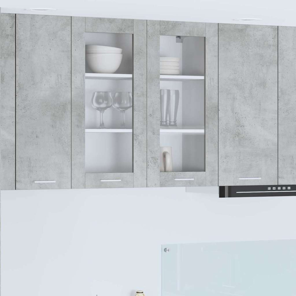 Produktbild för Hängande skåp Betonggrå 80 x 31 x 80 cm Konstruerat trä