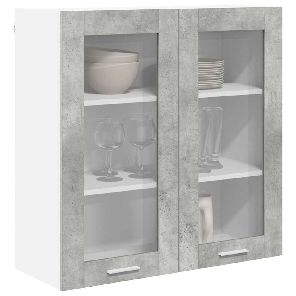 Produktbild för Hängande skåp Betonggrå 80 x 31 x 80 cm Konstruerat trä