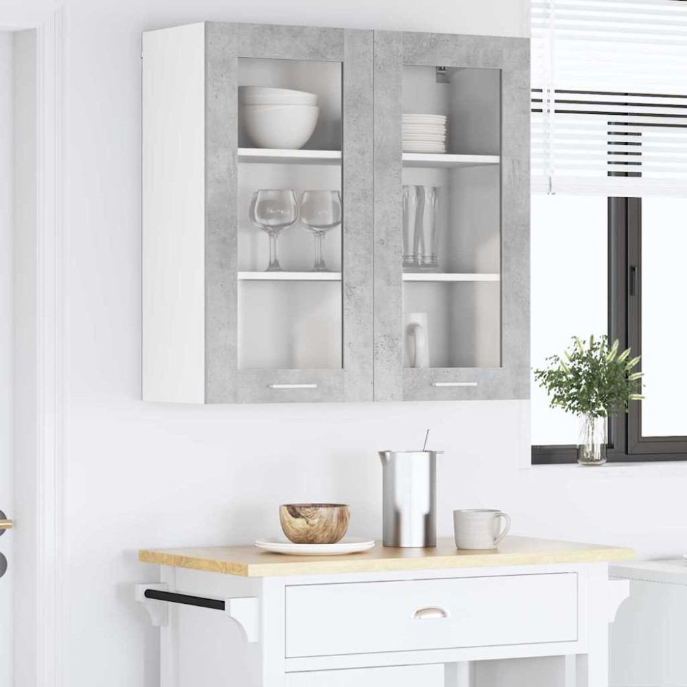 Produktbild för Hängande skåp Betonggrå 80 x 31 x 80 cm Konstruerat trä