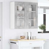 Produktbild för Hängande skåp Betonggrå 80 x 31 x 80 cm Konstruerat trä