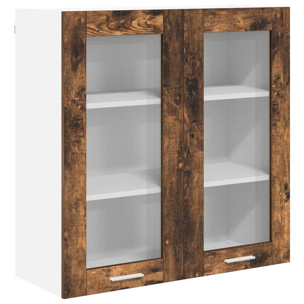 Produktbild för Hängande skåp med dörr Rökt ek 80 x 31 x 80 cm Konstruerat trä