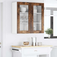 Produktbild för Hängande skåp med dörr Rökt ek 80 x 31 x 80 cm Konstruerat trä