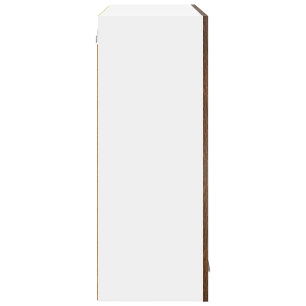 Produktbild för Hängande skåp med dörr Rökt ek 80 x 31 x 80 cm Konstruerat trä