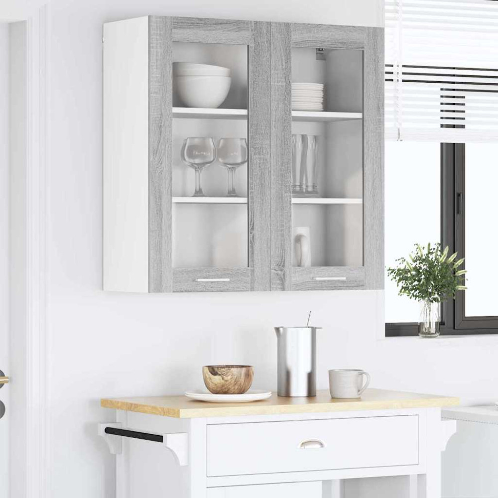 Produktbild för Hängande skåp Grå Sonoma 80 x 31 x 80 cm Konstruerat trä
