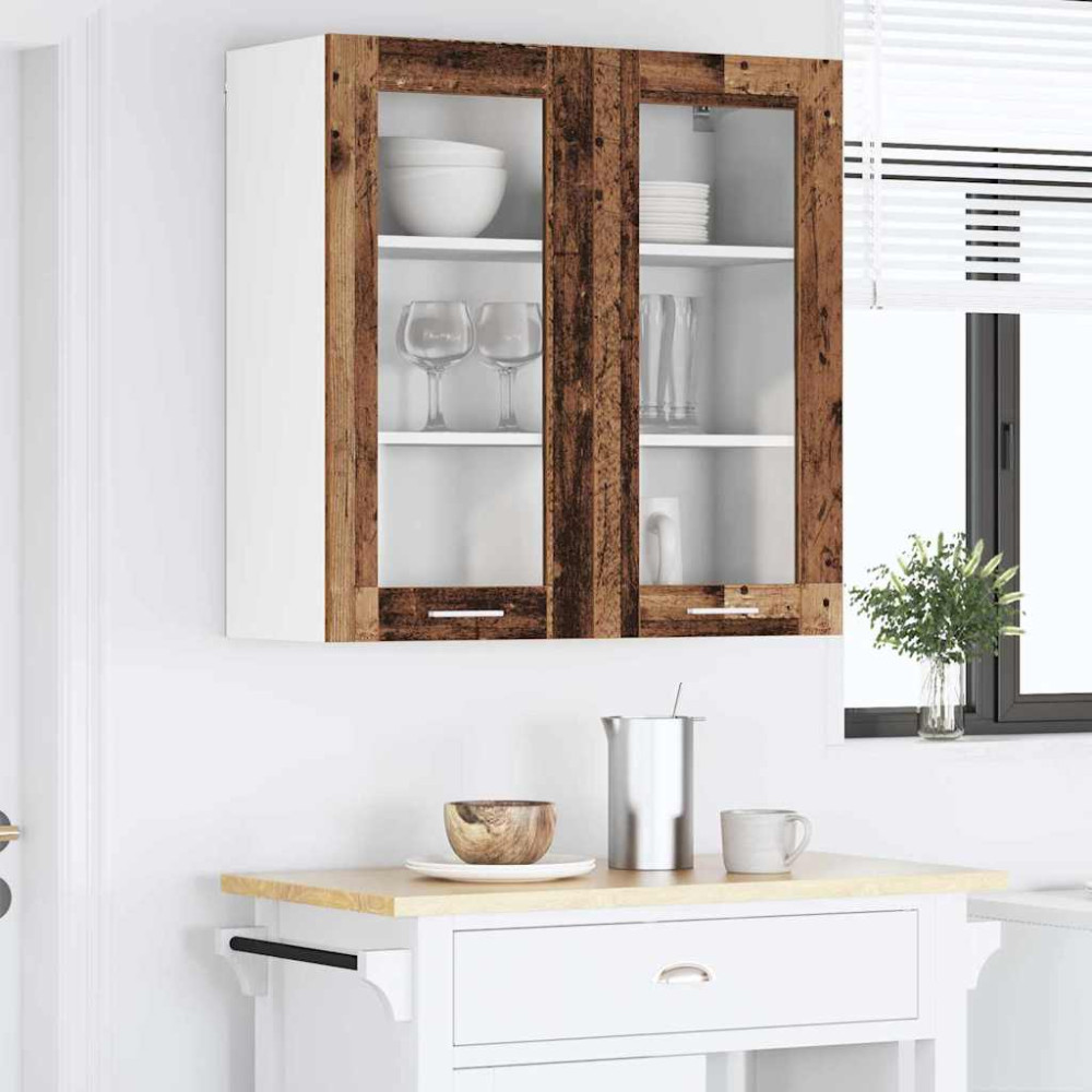 Produktbild för Hängande skåp Gammalt trä 80 x 31 x 80 cm Konstruerat trä