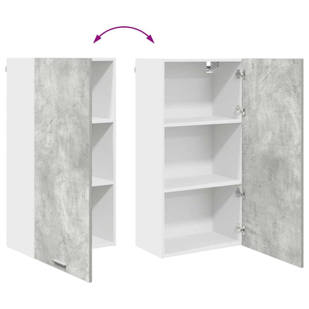 Produktbild för Hängande skåp med lagring Betonggrå och vit 50 x 31 x 100 cm