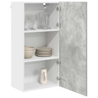 Produktbild för Hängande skåp med lagring Betonggrå och vit 50 x 31 x 100 cm